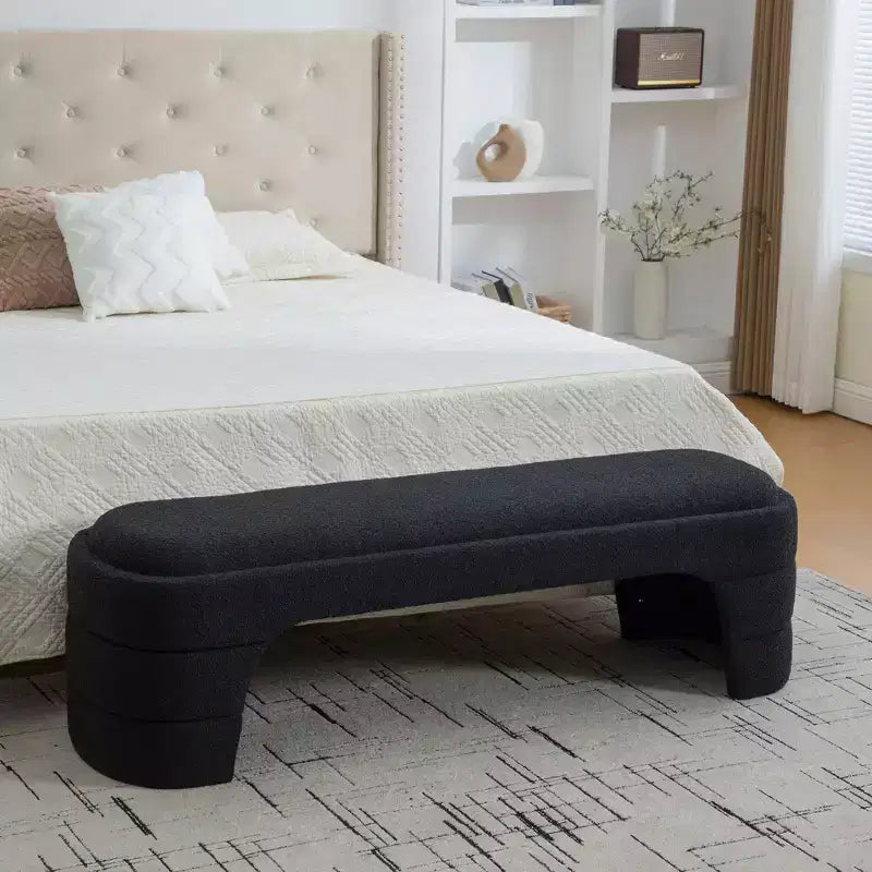 Upholstered Bench Padded Bed End Bench Minimalist Ottoman Entryway Bench Footstool
