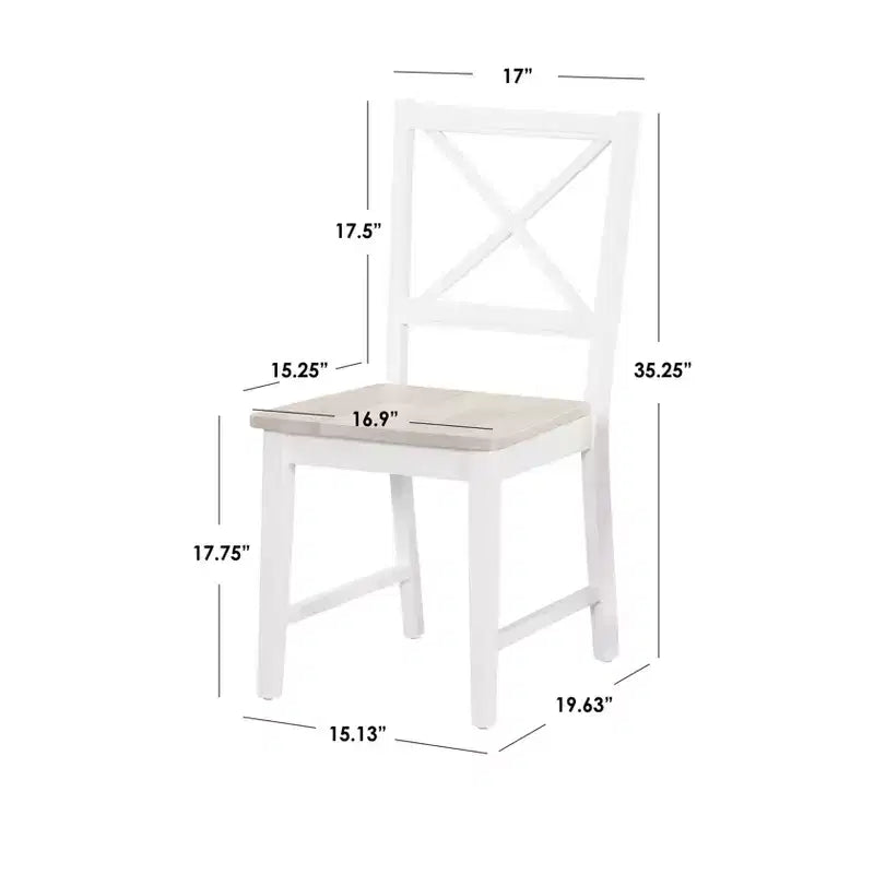 3pc Virginia Farmhouse Round Drop Leaf Dining Set White/Natural