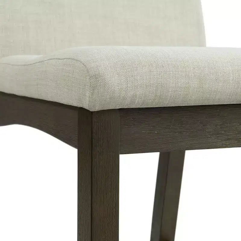 Ensemble de salle à manger 5 pièces Simms hauteur comptoir Noyer - Picket House Furnishings : Plateau en verre, chaises crème, style moderne