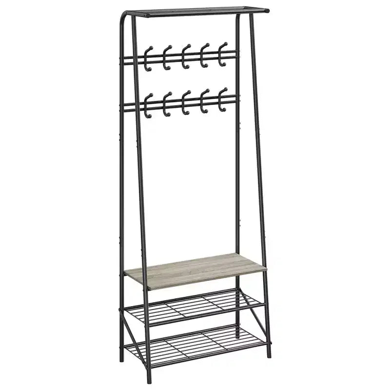 Coat Rack Shoe Bench with 5 /6 /10 Hooks