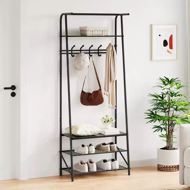 Coat Rack Shoe Bench with 5 /6 /10 Hooks