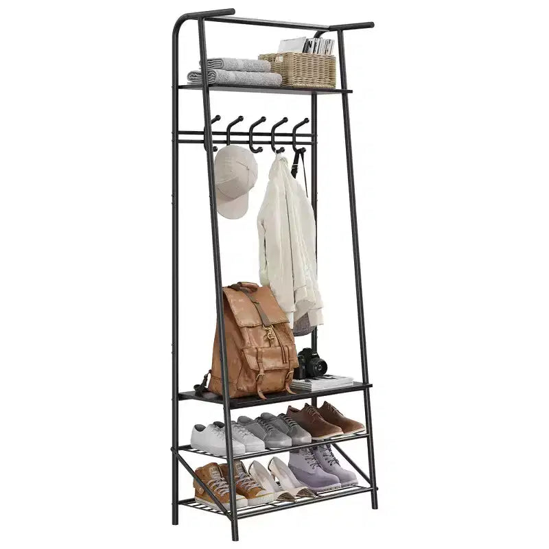 Coat Rack Shoe Bench with 5 /6 /10 Hooks