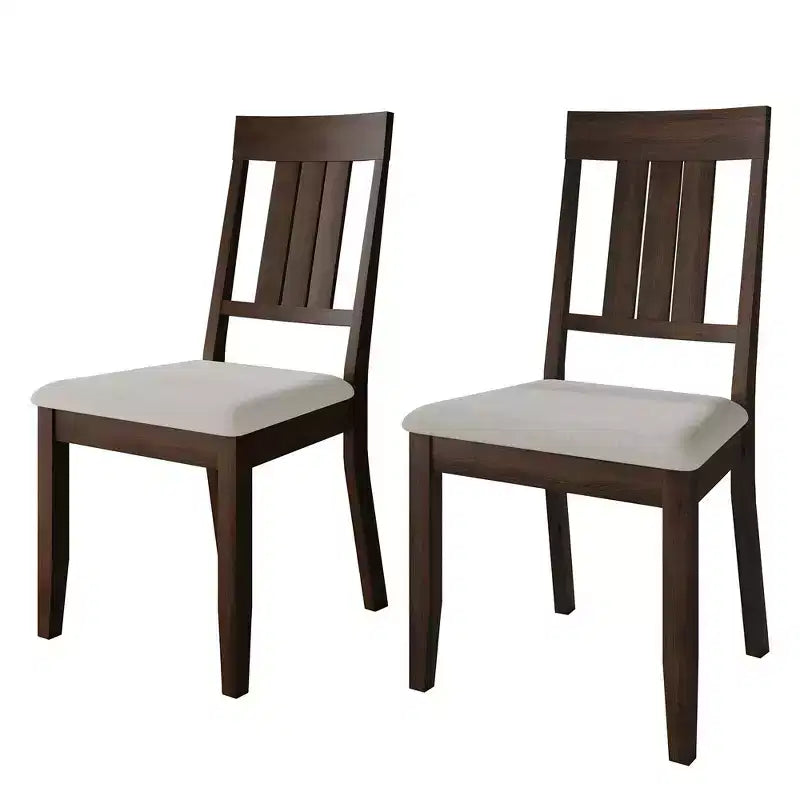 Wooden Dining Chair With Warm Grey Cover