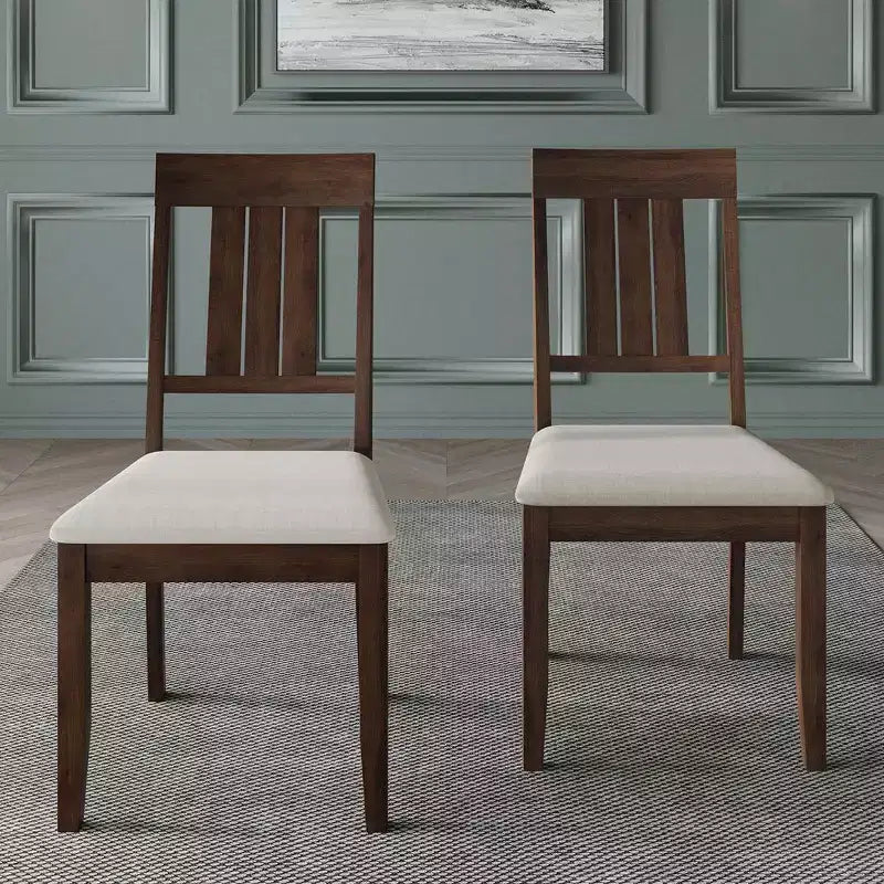 Wooden Dining Chair With Warm Grey Cover