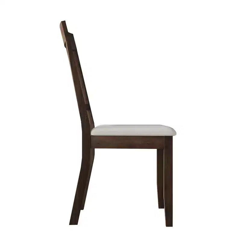 Wooden Dining Chair With Warm Grey Cover