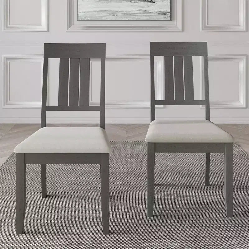 Wooden Dining Chair With Warm Grey Cover