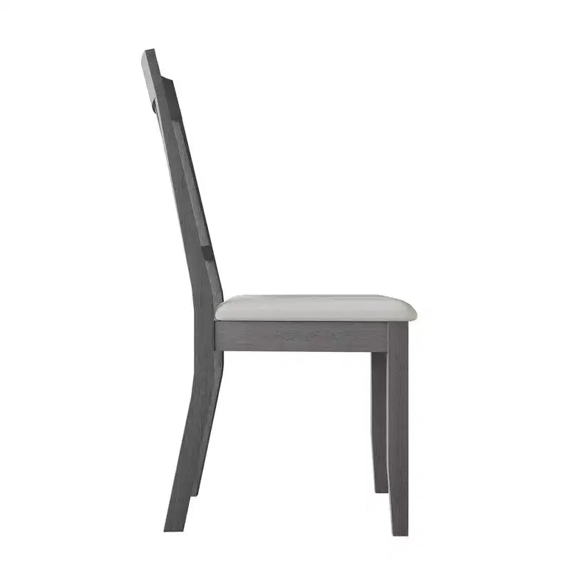 Wooden Dining Chair With Warm Grey Cover