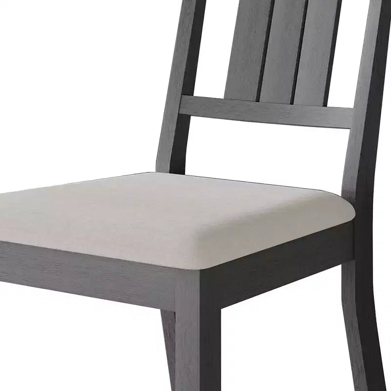 Wooden Dining Chair With Warm Grey Cover