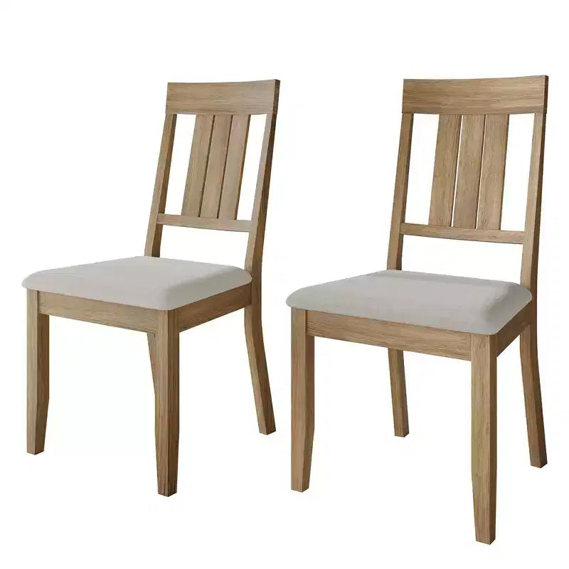 Wooden Dining Chair With Warm Grey Cover