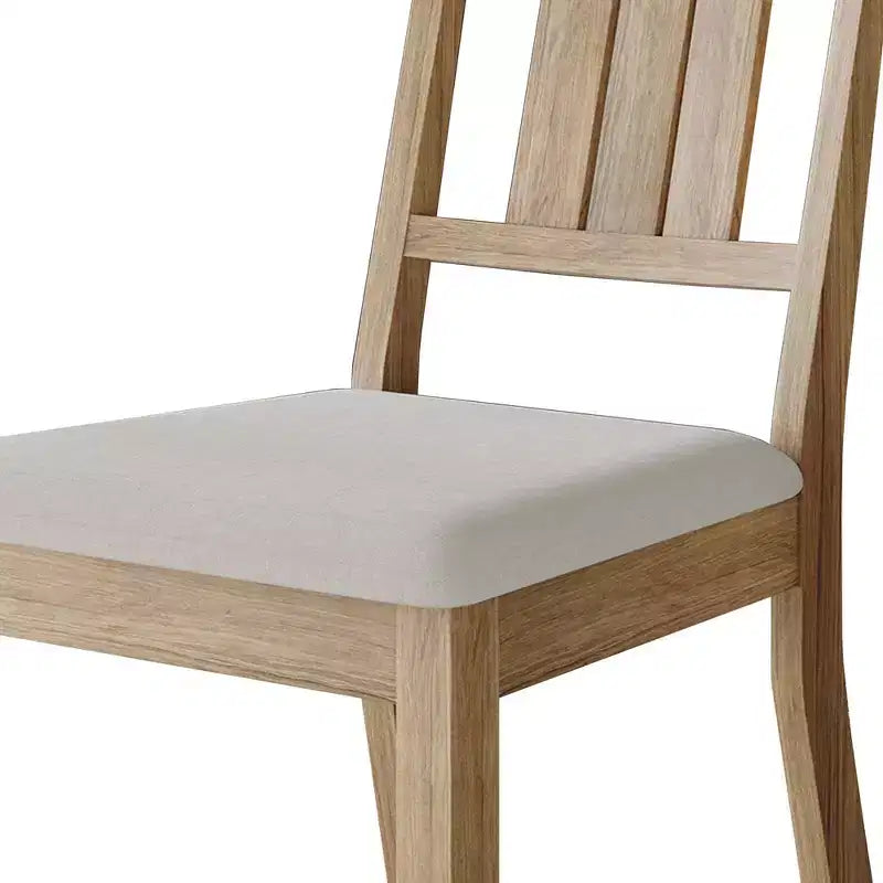 Wooden Dining Chair With Warm Grey Cover