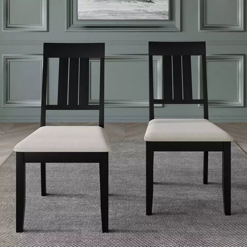 Wooden Dining Chair With Warm Grey Cover