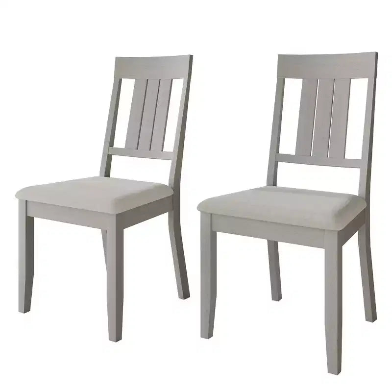Wooden Dining Chair With Warm Grey Cover