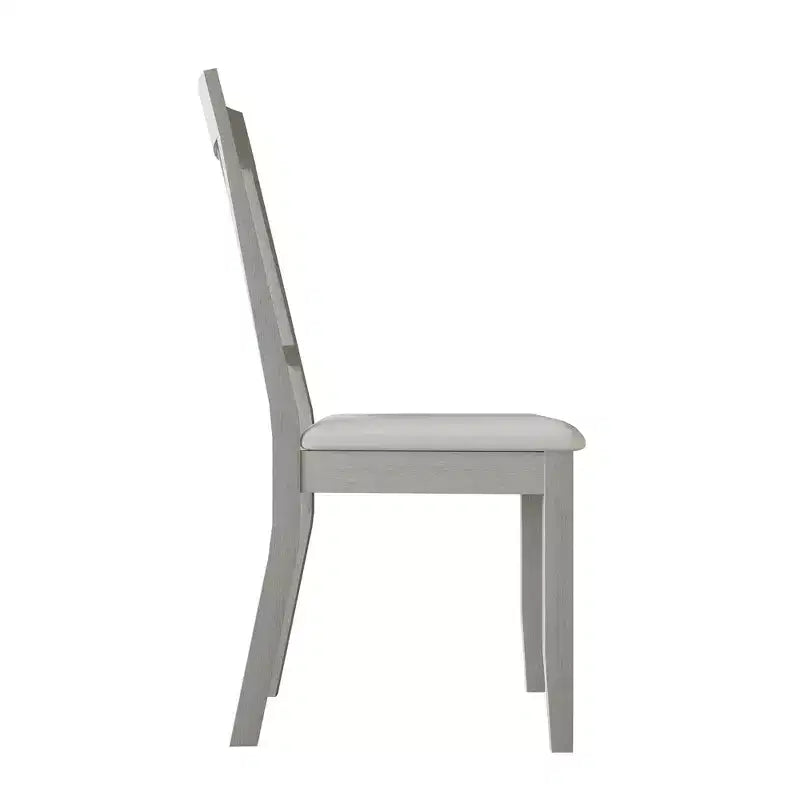 Wooden Dining Chair With Warm Grey Cover