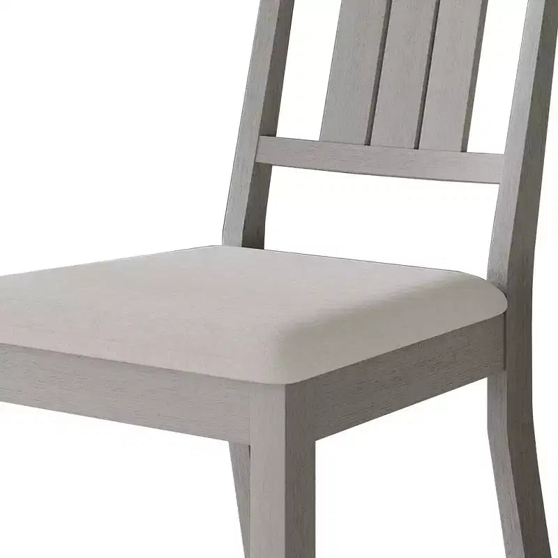 Wooden Dining Chair With Warm Grey Cover