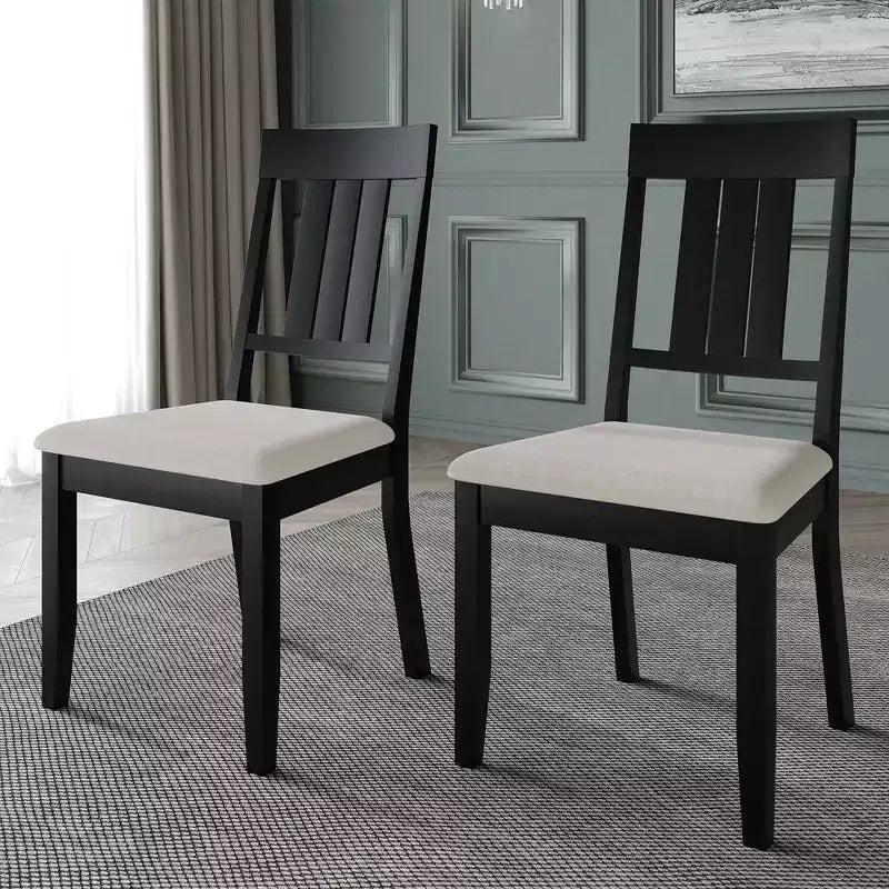 Wooden Dining Chair With Warm Grey Cover
