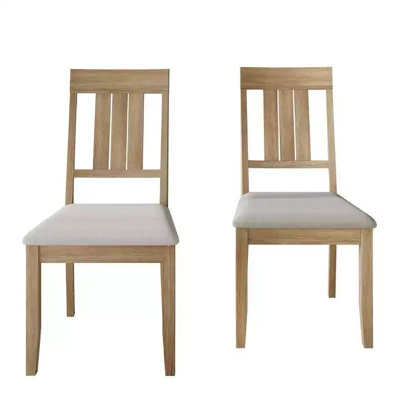Wooden Dining Chair With Warm Grey Cover ( )